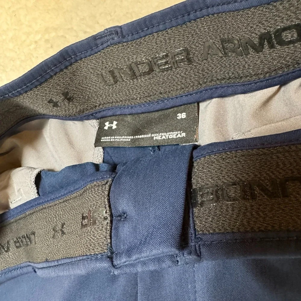 Under Armour Men's Shorts Size 36 Navy HeatGear‎ Stretch Golf Performance